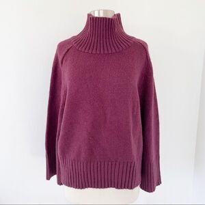 New Ann Taylor Purple Shimmer Knit Sweater Pullover Size Small Heavyweight Wine